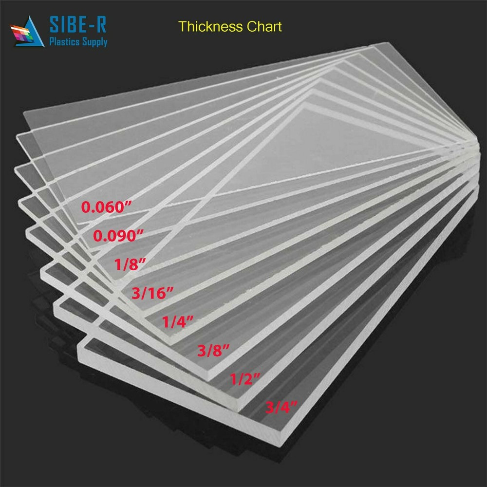 (2-Pack) Acrylic Plexiglass Plastic Sheet – 1/8″ Thick – Clear Cast – 16″ x 29″
