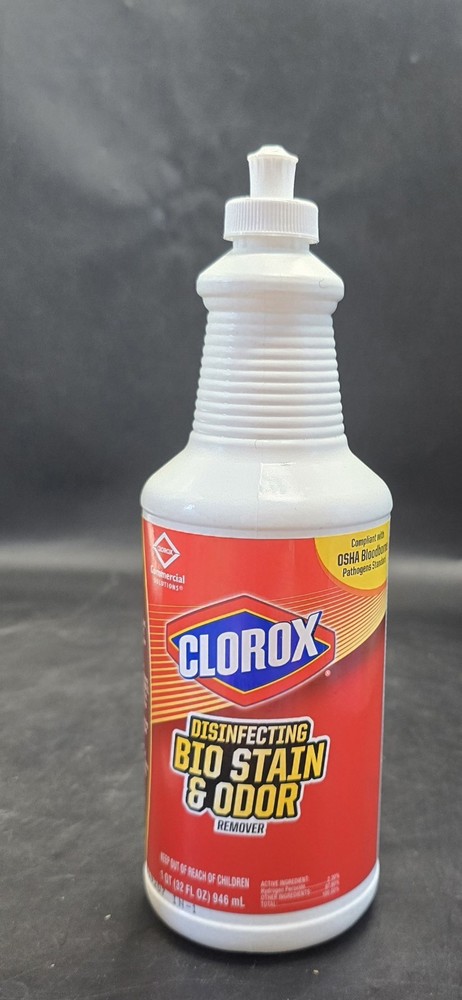 Lot Of 2 Clorox Pro Disinfecting Bio Stain & Odor Remover 32 fl oz 64 Oz Total