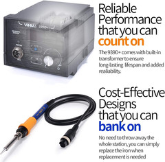 YIHUA 939D+ Digital Soldering Station 75W ESD Safe Lead Free °C/°F Display