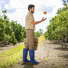 HISEA Men Waterproof Steel Toe Rain Boots Knee Hign Industrial Safety Work Boots