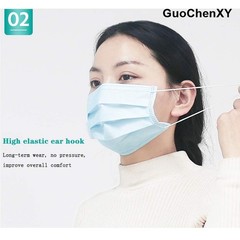 50 Pcs 3 Ply Earloop Face Masks – 95% Filtration, Adjustable Nose Clip