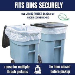 Plasticplace Rubber Bands for 95-96 Gallon Trash Cans, 30″, 5 Count Green