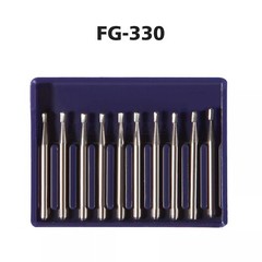 10pcs Dental Tungsten Carbide Burs FG 330 Pear-shaped For High Speed Handpiece