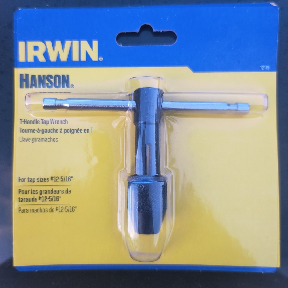 Irwin/Hanson 12115 Tap Wrench T-Handle for tap sizes #12-5/16″ Made in USA