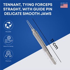 Tennant, Tying Forceps, Straight & Curved, with extra delicate smooth jaws