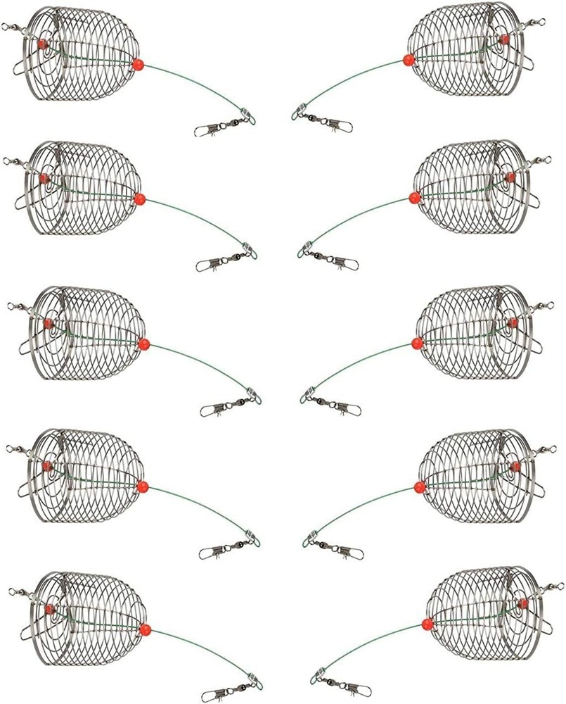 10Pcs/Pk Carp Fishing Bait Trap Cage Feeder Basket Holder Coarse Lure Feeder …