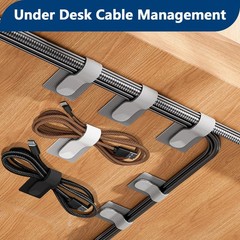50 PCS Hook and Loop Cable Ties | Strong Adhesive | Flexible Management
