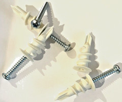 Premium Nylon Plastic Self Drilling Drywall Anchors with Screws, 40 sets