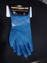 SAS Safety Gloves # 6553 Dipped, Large, PVC, Blue, For Gun Washing, Pair