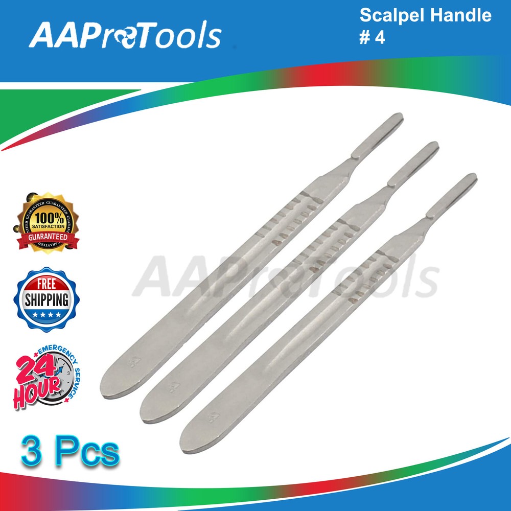 Scalpel HANDLE NO 4 For SURGICAL BLADES 20-24 New Cutting TOOL Stainless Steelx3