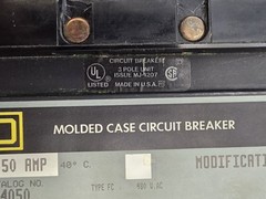 Square D FC34050 I-Line Circuit Breaker 50A 3P 3PH 480V 65KA FC Series 3