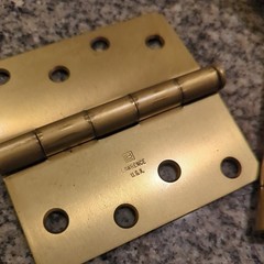 Door Hinges LB Lawrence 2514-DB Satin Brass Round Corner 4 X 4 BRAND NEW