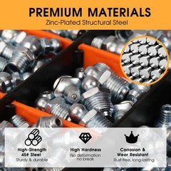 240Piece Grease Fittings Assortment, SAE & Metric Zerk Grease Fittings 1/4″, …