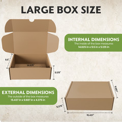 (Large Size) Blank Shipping and Replacement Shoe Box – 14.625″ X 9.50″ X 5.125″