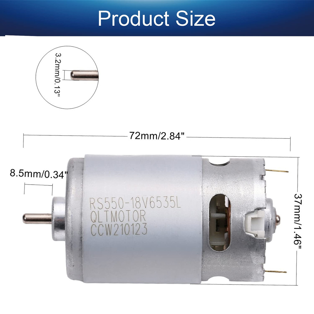 18V DC Motor 20500RPM RS550 Motor High Torque Electric Motors for DIY Electri…