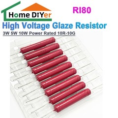 RI80 3/5/10/20/50/100W Power Rated 10R-10G Ohm High Voltage Glaze Resistor New