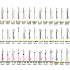 200Pcs/20Packs Dental Diamond Burs FG 1.60mm for High Speed Handpiece 214types