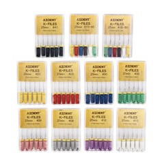 AZDENT Dental Endo Root Canal File K-FILES Stainless Steel Hand Use 21/25 mm