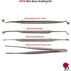 Implant Bone Grafting Compactor Packer Bone Graft Scoop Periosteal Elevator 4PCS