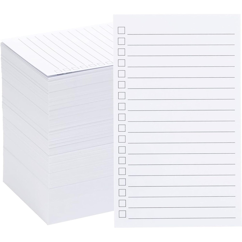 400 Pack 3×5 Vertical Ruled Index Cards with Check Boxes for Daily To Do