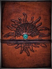 Handmade Vintage Genuine Leather Journal SUN Tree of Life For Men And Women