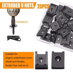 50PCS Universal M4.2 Fender Liner Screws U-Nut Clips Car Engine Splash Fasteners