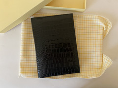 GRAPHIC IMAGE Refillable Notebook Black Leather Crocodile Embossed
