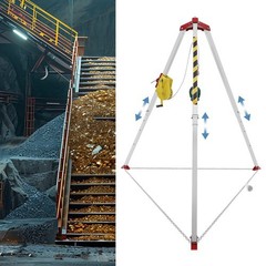 2600lbs Safety Confined Space Tripod Rescue Tripod Winch Adjustable 5.2-8ft Legs
