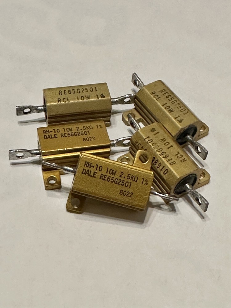 DALE RE65G2R501 (QTY – 5) POWER RESISTOR RH-10 2.5 OHM 10W WATT – 1%
