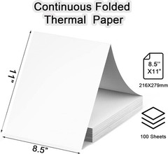 Thermal Printer Paper 8.5 x 11 Inch 100 Sheets US Letter Size Thermal Paper