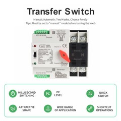 GEYA 3Pole 100A 230V Automatic Transfer Switch Dual Power Grid to Alternator60Hz