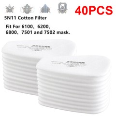 40Pcs 5N11 Cotton Filters Replacement For 6100 6200 6800 7502 Respirator Filter