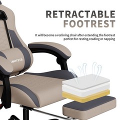 Gaming Chair with Massage,Ergonomic PC Computer Chair with Footrest Comfortable