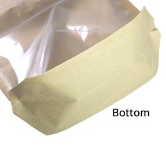 9.5x11in Glossy Clear Front Kraft Paper Mylar Stand up Zip Lock Pouch Bag K01
