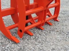 48″ Compact Tractor Root Rake Clam Grapple Attachment Skid Steer Quick Attach