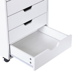 5 Drawer Dresser Rolling Clothing Storage Chest Beside Wall Mobile Store Clothes
