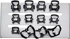 Anti-Reflective Rubber Dam Clamps & Organizer Rack Black Matte Set of 12 ARTMAN