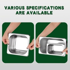 Hotel Pan With Lid 1/9 Size – 4″ Deep 4 Packs Stainless Steel Food Pan for Steam
