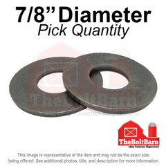 7/8″ SAE Flat Washers Grade 8 Steel Plain & Oil (Pick Quantity)