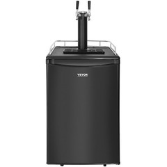 Black Beer Kegerator Dual Tap 1/6 1/4 1/2 Barrel Compatible
