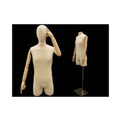 Adult Male Mannequin Torso Shirt Form with Flexible Arms and Removable Head