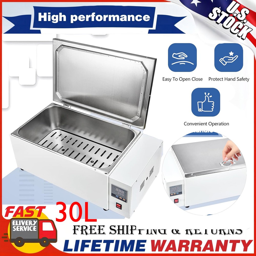 New Water Bath 30L Laboratory 1500w Digital Thermostatic 304 Stainles HH-600 US