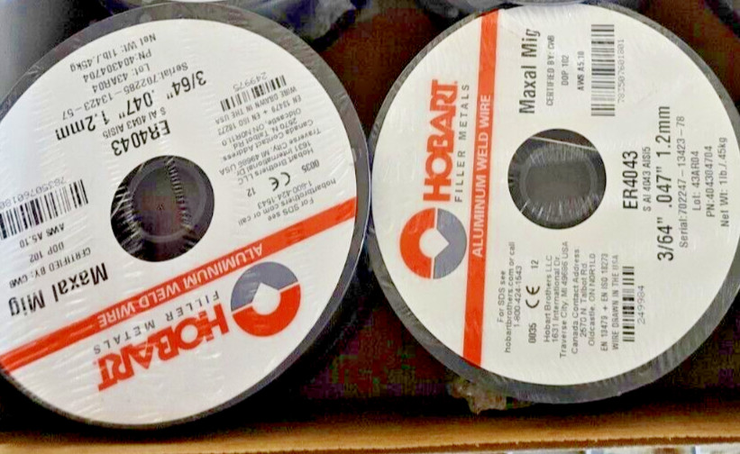 Hobart MaxalMIG 2-PAK Aluminum MIG Welding Wire ER4043 .045″ (1.2mm) 1-Lb Roll