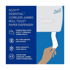 Kimberly-Clark Scott Jumbo Roll (JRT) Coreless Toilet Paper Dispenser (09603)…