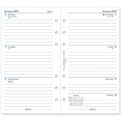 2026 Filofax Personal Size Refill 26-68418, Week on Two Pages, 95mm x 171mm