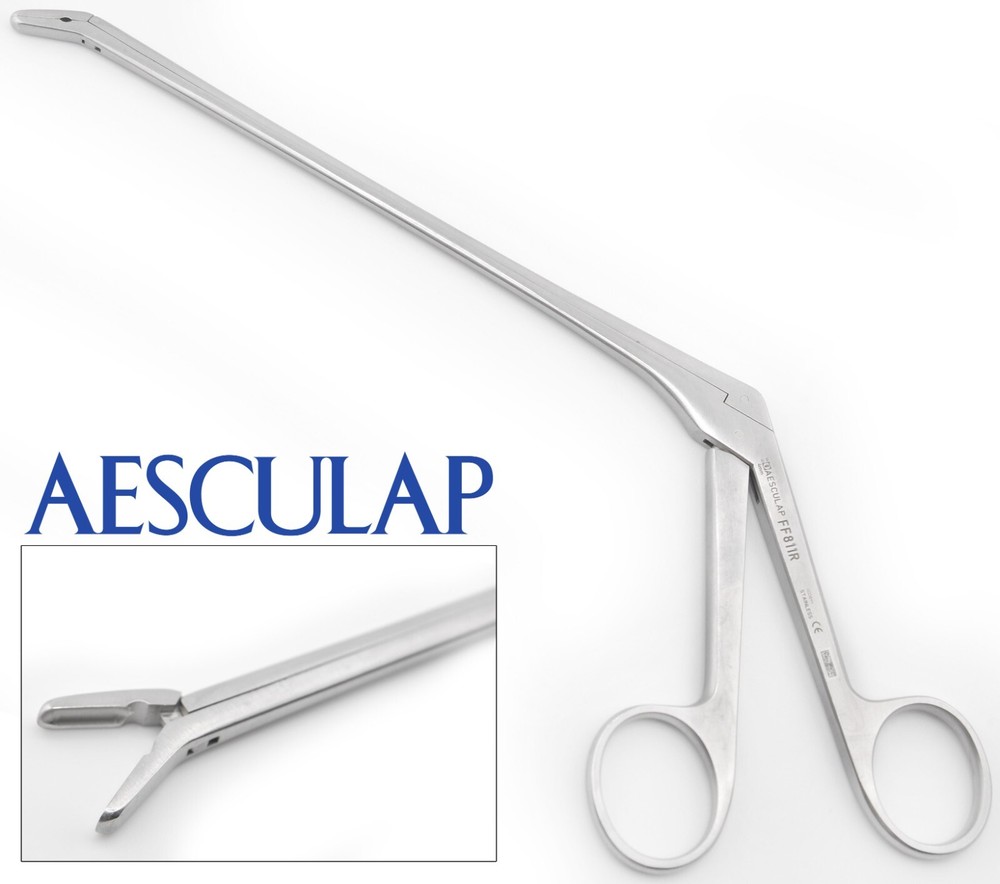 AESCULAP FF811R Surgical Spurling Pituitary Rongeur Angled Down 4x10mm Bite 7″