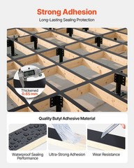 VEVOR Deck Joist Tape Waterproof Flashing Butyl Joist Tape 2 inch x 50 ft 10 Pcs