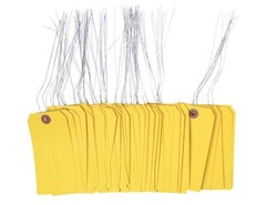 100PCS Yellow Tags With Wire Size 5 4.75″x2.38″ Blank Paper Luggage Shipping Tag