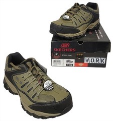Skechers Mens 11.5 Wide Cankton Steel Toe Construction Memory Foam Work Shoes