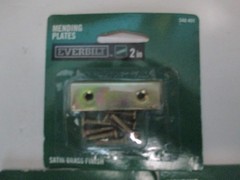 Lot of 3 (4 in ea. pack) Everbilt Mending Plate Satin Brass Finish 2″ NEW 348401